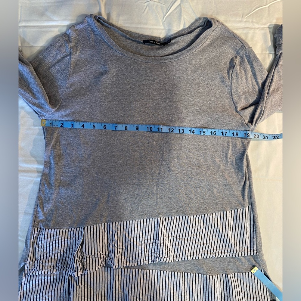 Doe & Rae Split Pullover Gray Size Large Euc - image 6